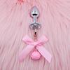 Bowknot Anal Plug & Nipple Clamps with Bells - Cute Flirting Set for Couples