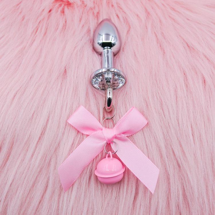Bowknot Anal Plug & Nipple Clamps with Bells - Cute Flirting Set for Couples