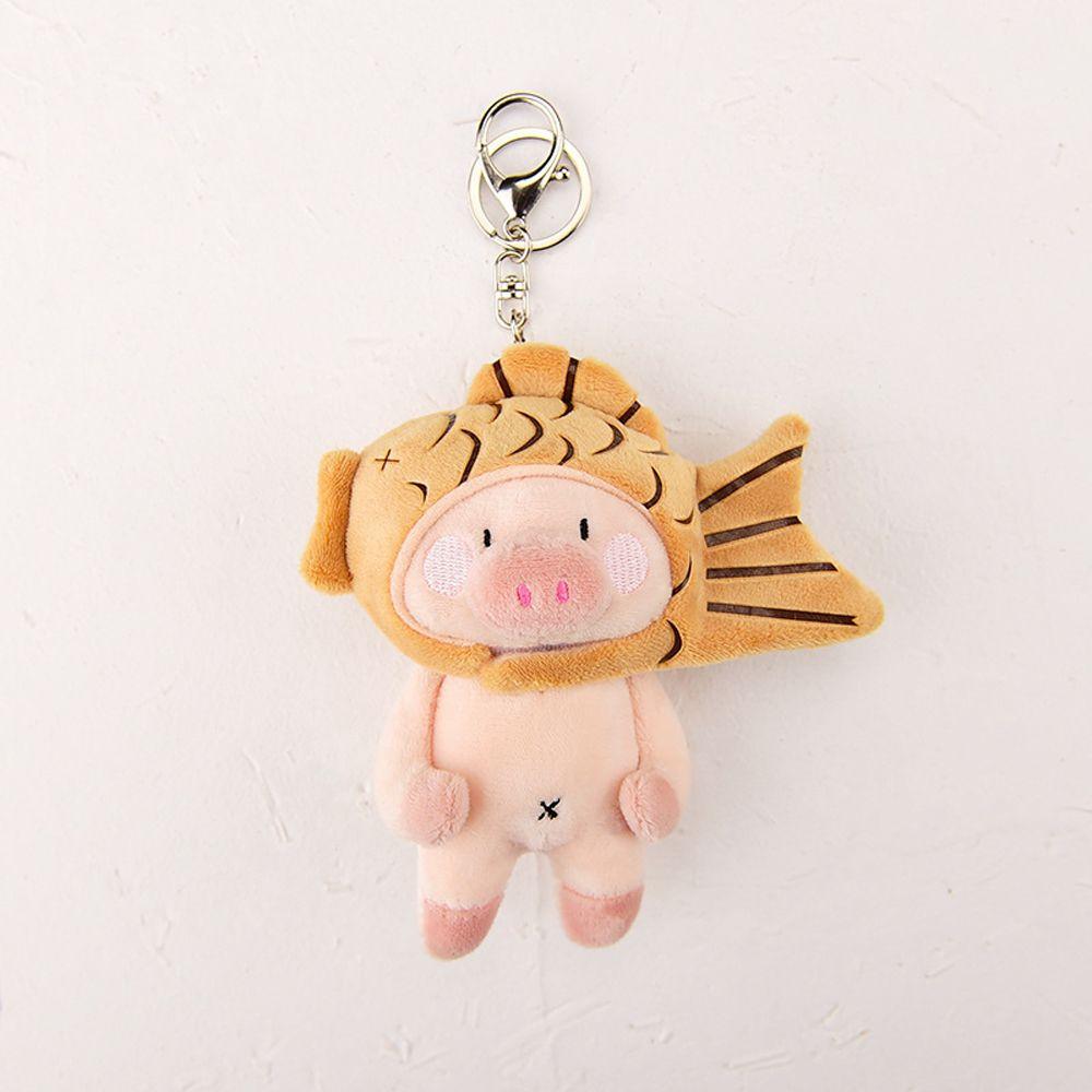 Husky With Taiyaki Head Cover Stuff Plush Toy Plush Pendant Keychain Backpack Charms Bag Decoration