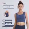 Women's Zipper Sports Bra with Push-Up Support