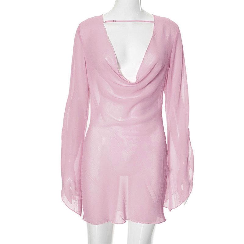 Frühjahr 2025 Damen Polyester V-Ausschnitt Bodycon Kleid: Schicker und sexy Stil für Society-Gäste