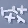 10 Pièces 12Mm Connecteur de Tuyau en Plastique Blanc Raccord de Joint Fixe pour Étagère Tente Bricolage Té Quatre Voies Droit Coude Crochet de Garde-robe Joint