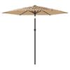 Vidaxl Parasol Ogrodowy Na Stalowym Słupku, Brązowy, 223X223X213 Cm