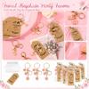 Floral Keychain Set with Kraft Paper Thank You Tags and Organza Bags Includes Multiple Keychains and Gift Packaging for Event Favors and Decorations