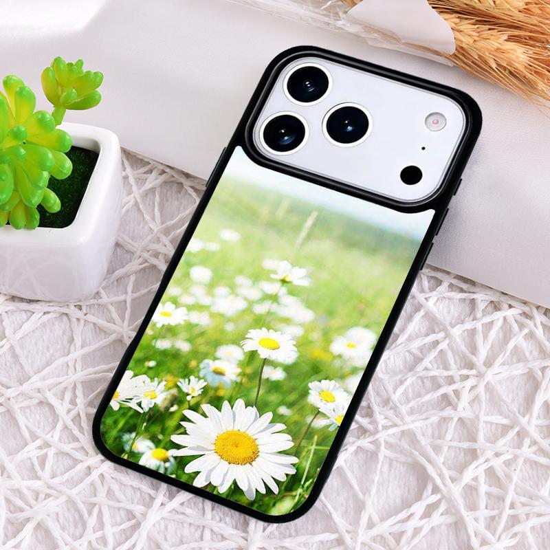 Daisy Flowers Abstract Floral Phone Case for iPhone 17 Air 16 15 11 12 14 13 Pro Max Shockproof Cover