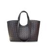 Vintage Leather Woven Tote Bag Women Large Capacity Shoulder With Magnetic Soft Genuine Cowhide