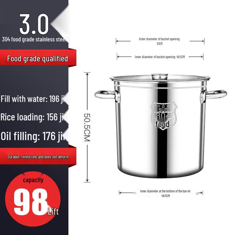 JPHZNB 304 Stainless Steel Stock Pot with Lid