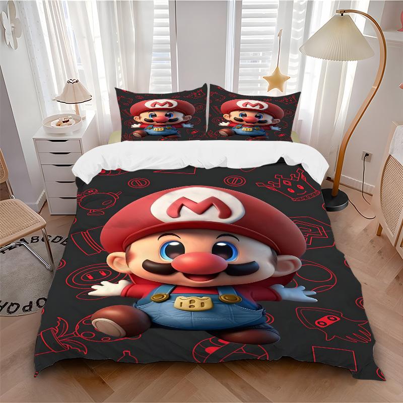 

3-piece Набор постельного белья Приключения Марио для гостевой комнаты, спальни, декор на Рождество, Хэллоуин, подарки - Все сезоны (Без вкладыша)a1013086 135x200cm