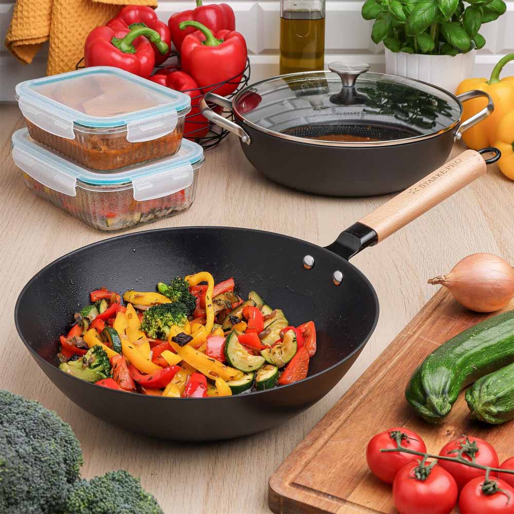 Starke Hanoi wok żeliwny 30x8,5 cm indukcja