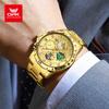 OPK 8175 multifunctional timing steel strip men's quartz watch