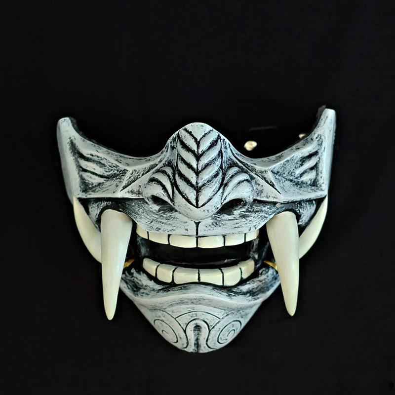 Halloween Red Prajna Mask cosplay Japanese-style half-face Hannya mask for parties and events