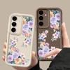Colorful Floral Print Matte Soft Case For Samsung S25 Ultra S24 FE S23 S22 A16 A56 A36 A15 A55 A35 A54 A34 TPU Shockproof Lens Protection Phone Cover