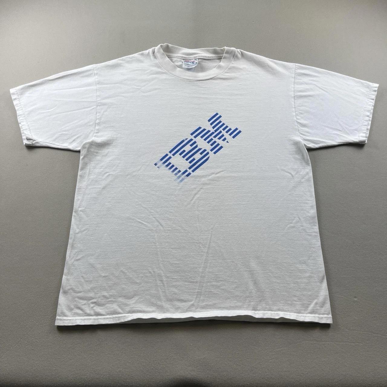 Vintage IBM T-Shirt Mens Large White Technology Computer Software Logo USA 90s 3XL