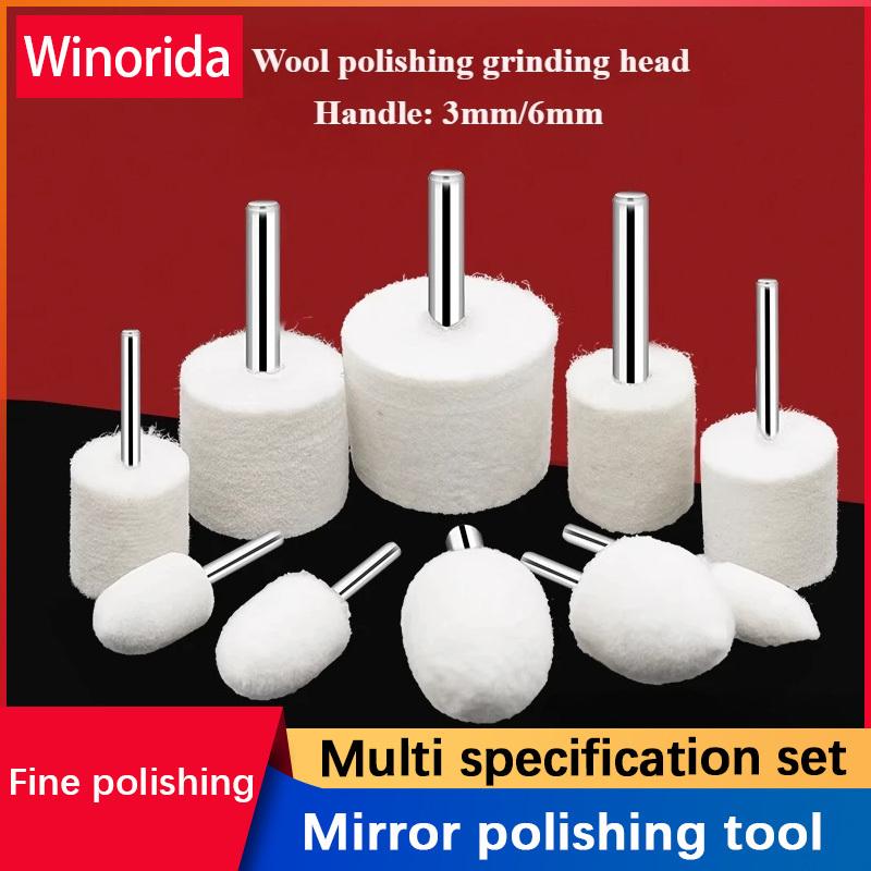 Wool Grinding Head Polishing Wheel Handle Metal Mirror Polishing Head 3mm Jade and Jadeite Polishing Tool Artifact
