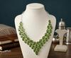 Peridot Gemstone Necklace and Earrings Set Elegant 925 Steling Silver Plated Statement Jewelry for Women Wedding & Party Accessory