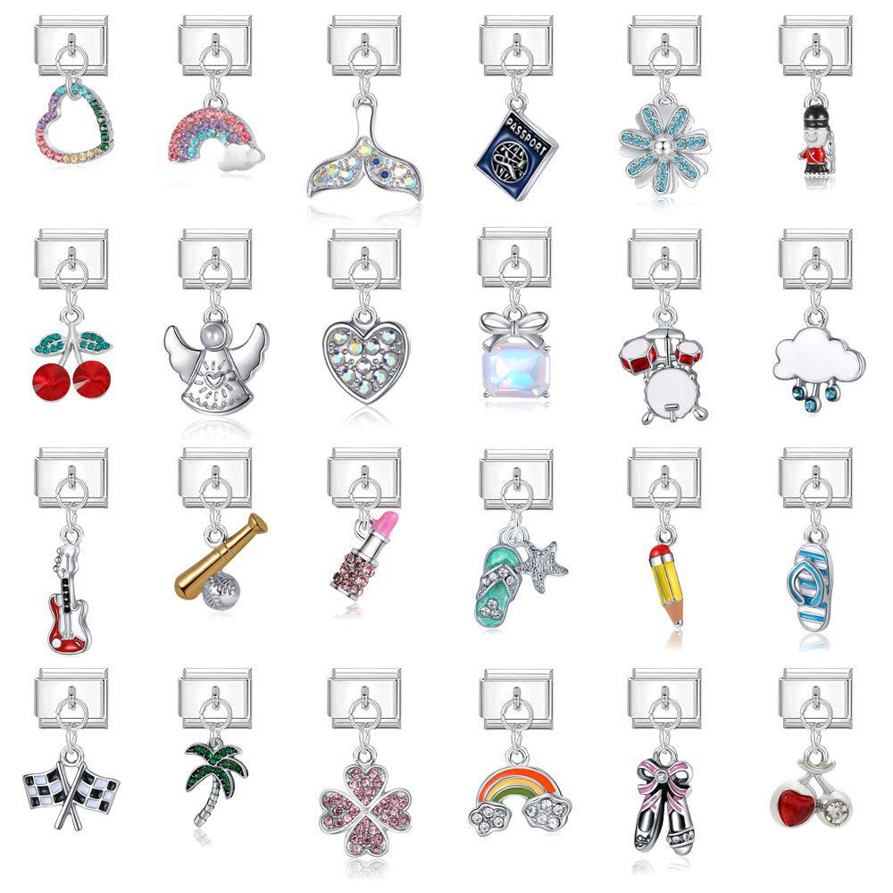 Italian Style DIY Bracelet Bangle with Pendant and Module Splicing Accessories