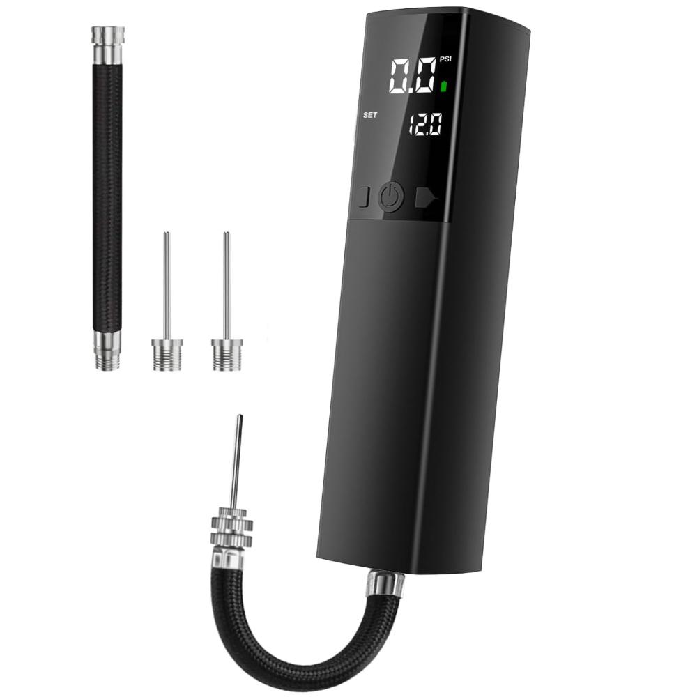 

Электрический насос для мячей, Интеллектуальный воздушный насос, Портативный, Быстрая накачка мячей с точным манометром и цифровым ЖК-дисплеем для футбола чёрный