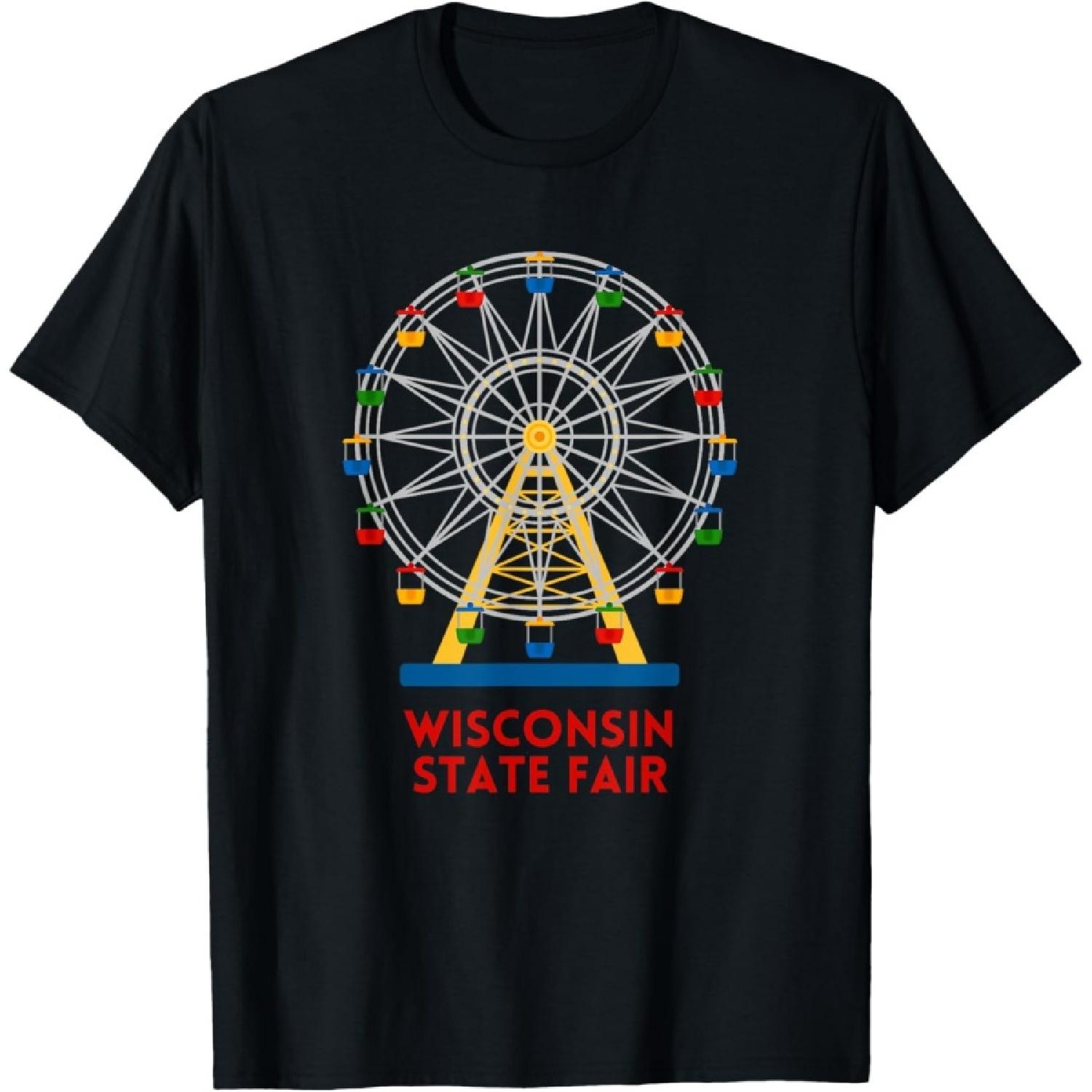 Wisconsin State Fair Ferris Wheel County Fair T-Shirt S