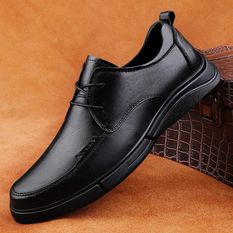 Genuine Leather Men Formal Shoes Luxury Comfy Formal Dress Footwear Outdoor Man Business Shoes Leisure Walk Derby Shoes Sneakers