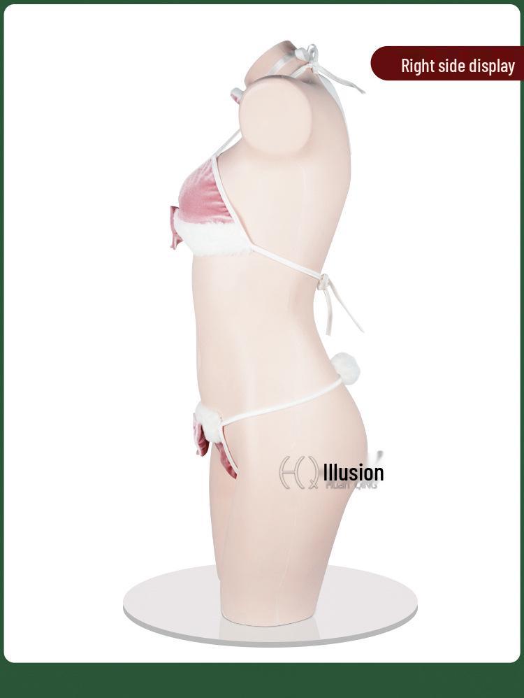 Fantasy Bunny Girl Cosplay Fluffy Bikini Pajama Set for Women