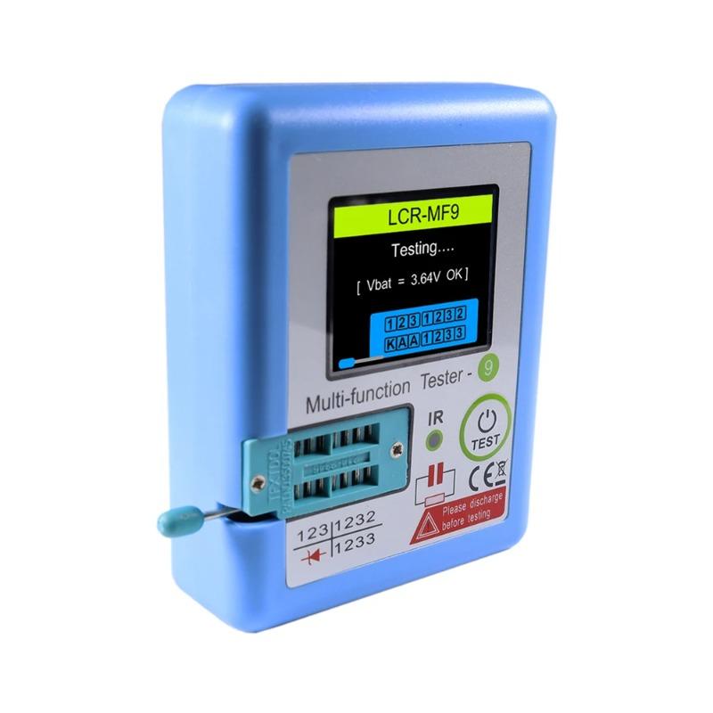 MF9 Transistor Tester Diode Triode Capacitance Resistance Meter 1.8inch LCR ESR Meter NPN PNP MOSFET Tester TFT Graphic Display