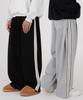 Opeumeideu [Fleece Lined] Side Pintuck Track Line Elastic Waist Sweatpants Wide Training Pants