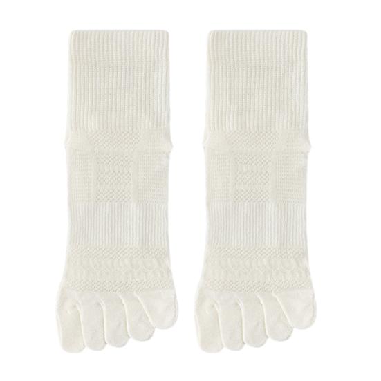 

1 пара женских носков с пятью пальцами, ультратонкие, дышащие, влагоотводящие, средней длины, повседневные, однотонные, для спортзала, для фитнеса белый