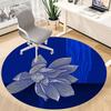 1 Stück Runder Teppich mit Blumenmuster für das Büro, Matte geeignet für Büro, unter Bürostühlen, Schlafzimmer, Wohnzimmer, Heimdekoration, Raumdeko