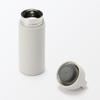 MUJI Vacuum Insulated Insulated Bottle with Gray 76049005 Handle, 350mL, Beige,