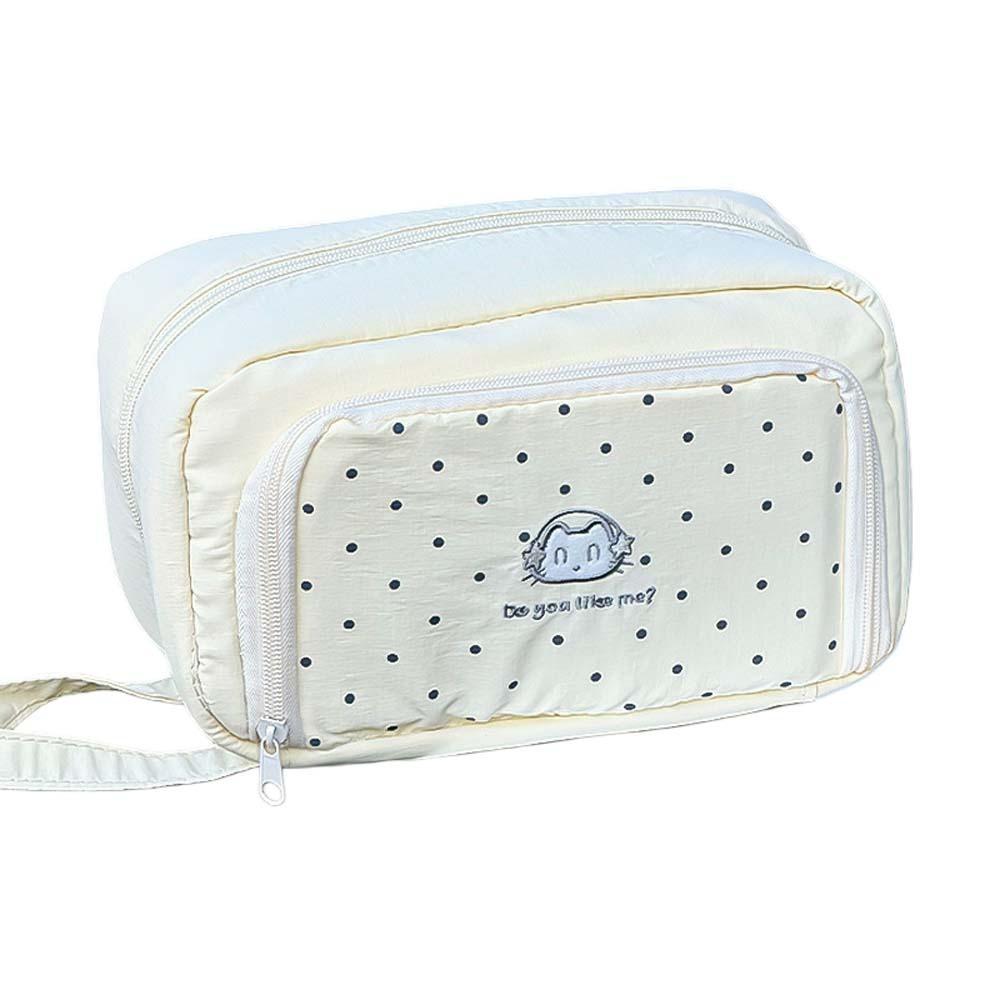 

Cloth Korean Pencil Case Polka Dot Cat Print Toiletry Bag Cosmetic Storage Bag School Student Beige 25cm