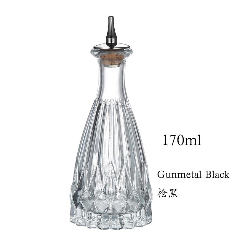 Láhev na koktejlové bitters - Vintage skleněný design s korkem a nerezovým dávkovacím uzávěrem - Profesionální barový set, příslušenství