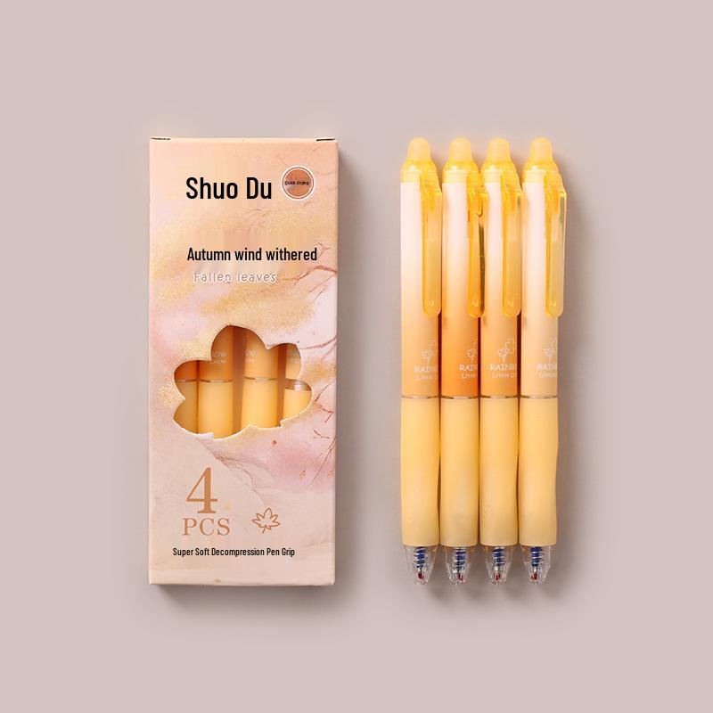 4-Pack Soft Grip Erasable Gel Pens - Quick-Drying, Click-Action Stationery for Students and Office Use