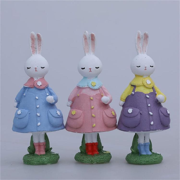 Elegant Rabbit With Dress Display Piece Easter Party Supplies Seasonal Home Accent Suitable For Various Interior Styles
