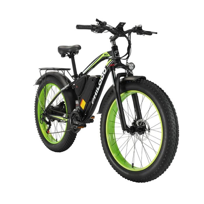 PHILODO H7 PRO Geländetaugliches Elektrofahrrad, 48V 17,5Ah Akku, Shimano 21-Gang grün