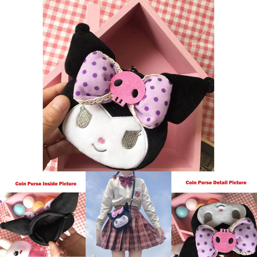 Adorable Kuromi Plush Handbag For Women And Girls Featuring Cute Kawaii Design