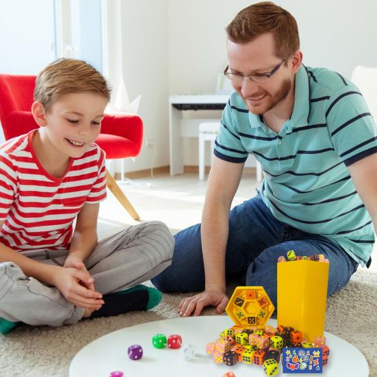 Fast-Paced Dice Rolling Game 2-6 Player Interactive Family Dice Board Game Parties Game Night Dice Game with Dumpster Dice Stickers