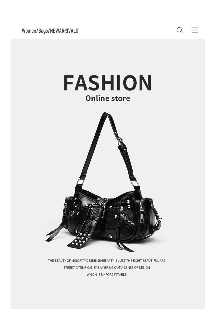 Vintage Y2K Crossbody Motorcycle Bag: Retro European and American Design