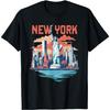 New York City Downtown Skyline Statue of Liberty NYC T-Shirt(3)