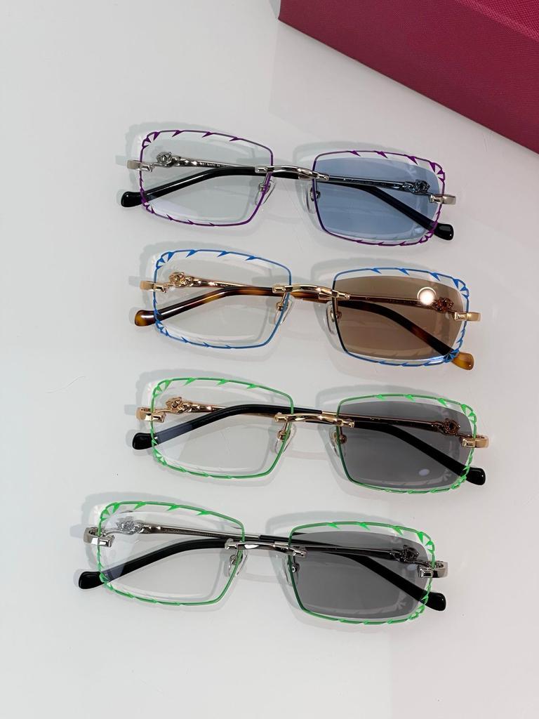 CT02507J Unisex Frameless Leopard Sunglasses - Fashionable, Versatile, Photochromic for Parties and Vacations