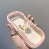 1Pc Transparent Retro Tulip Glasses Case, Portable Fashion Glasses and Reading Glasses Storage Case