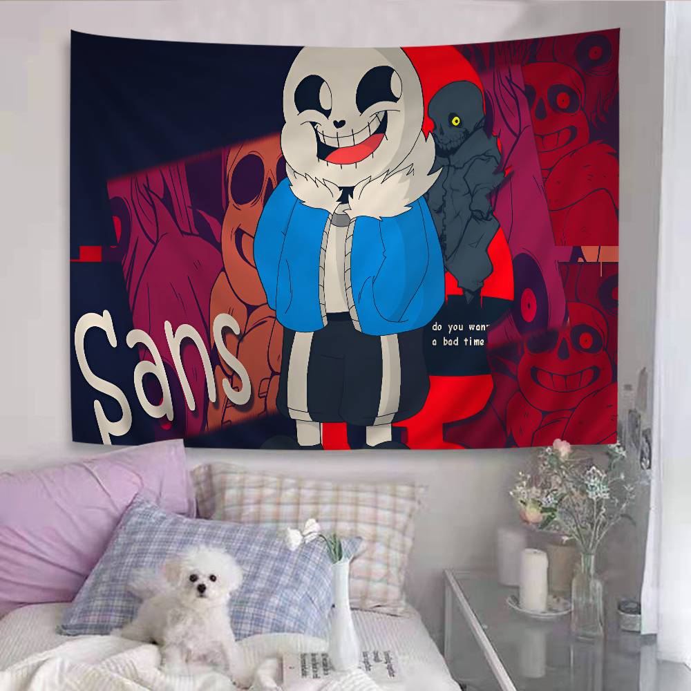 Undertale Barevná tapiserie na zeď Hippie Květinové koberce na zeď Dekorace do koleje Nástěnné umění Dekor
