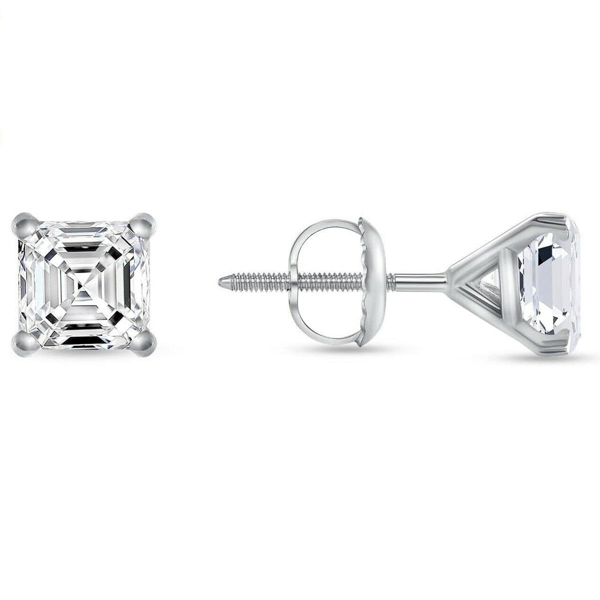 

Ювелирные изделия Prim 1,75 карата Серьги-пусеты с принцессой из созданных бриллиантов из настоящего белого золота 14 карат, мартини, винтовые 15MM