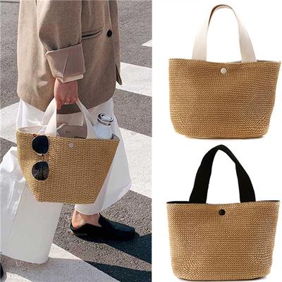 Casual Rattan Women's Handbag Summer Beach Straw Bag Woven Handbag Large Capacity Ladies Travel Bag