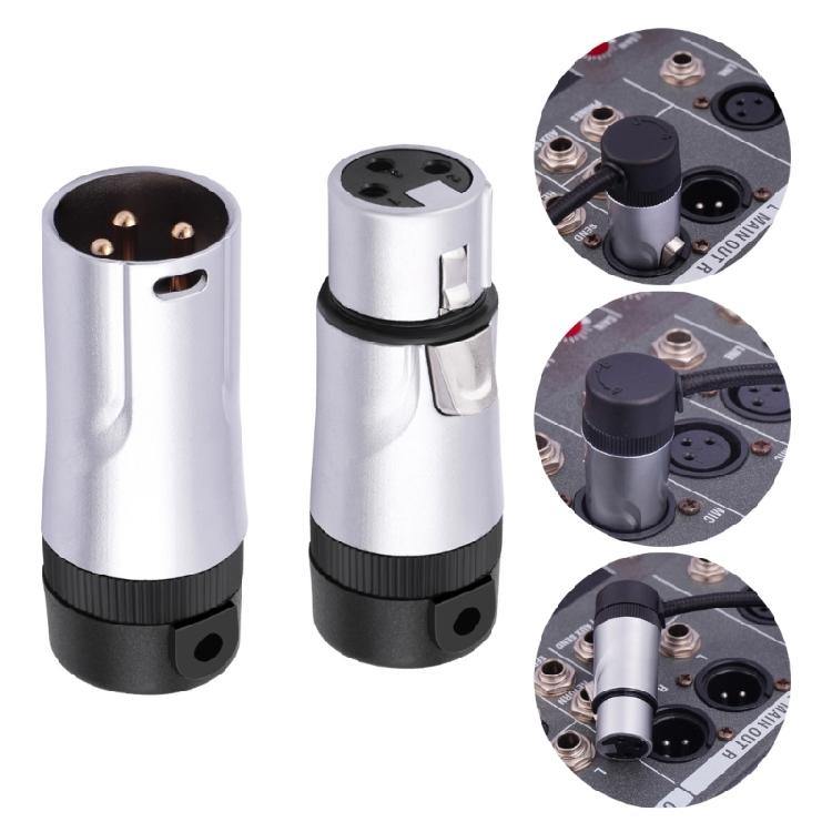 2PCS Auditory 3Pin Mic Connectors, Male And Female Plugs For Secure Soldering And Superior Sound