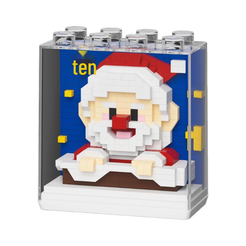 Christmas Photo Frame: Kompatybilny z Lego, Zawiera choinkę, Świętego Mikołaja, łosia - Zestaw klocków do składania
