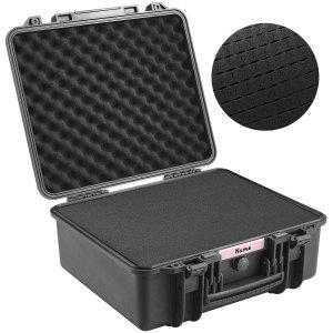VEVOR Hard Pistol Cases with Pre-cut PU Foam, Waterproof & Dustproof Hard Gun Case for 6 Pistol, 19.3×17.1×8.3 in Lockable Pistol Case, Black