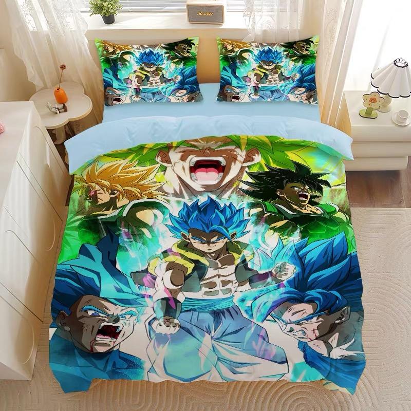 Bandai Print Dragon Ball Bedding Set Duvet Cover Pillowcase Anime Cartoon Twin Full Queen Bed Comforter Cover Boys Bedroom Gifts