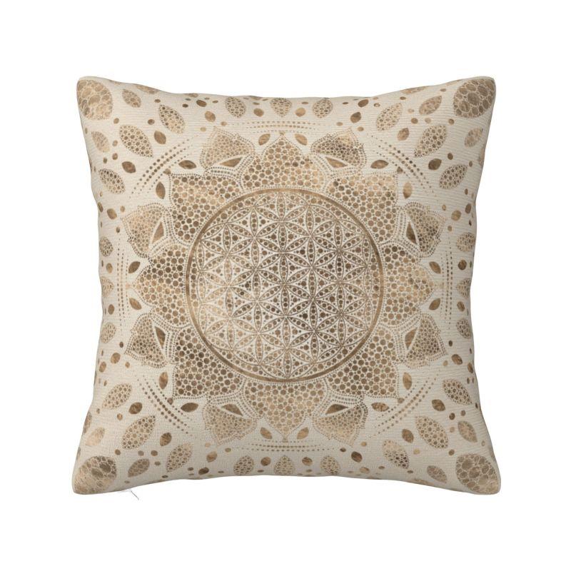 

Custom Flower Of Life In Lotus Dot Art Cushion Cover 45x45cm Mandala Yoga Meditation Soft Cute Pillows Decor Home 45x45cm18x18Inch