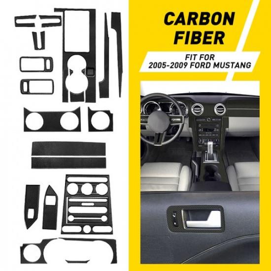 Carbon Fiber Cover Car Interior Trim Car Accessories For 2005-2009 Ford Mustang