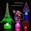 Acrylic LED Seven-Color Christmas Night Light: Snowman, Santa Claus, Apple, Eiffel Tower Luminous Toy